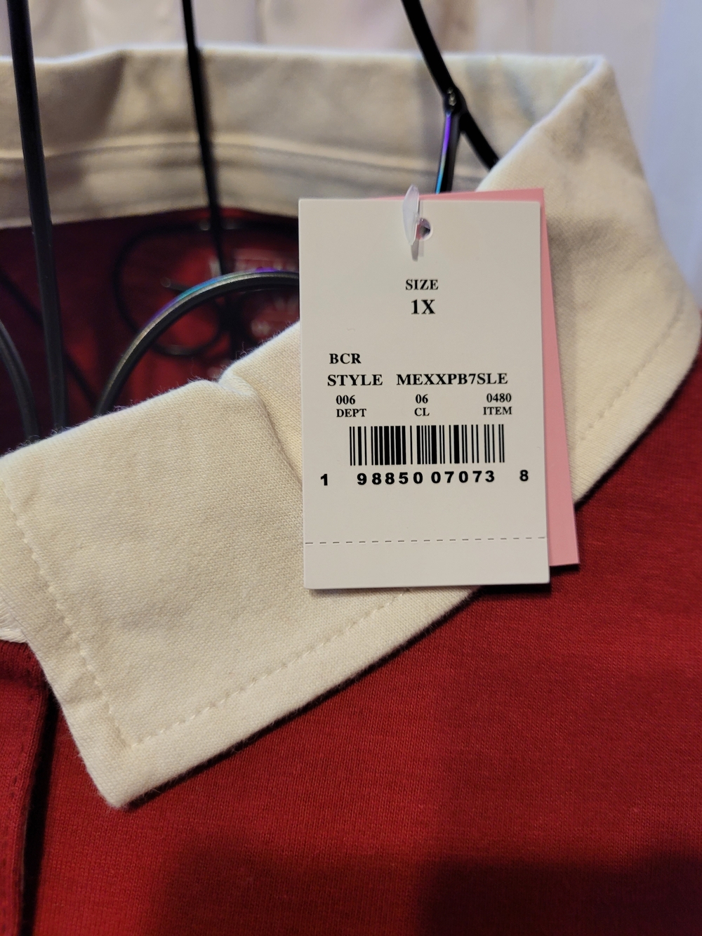 Mighty Fine Red Crop Rugby Top with Pink '10' Graphic - Picture 3 of 3